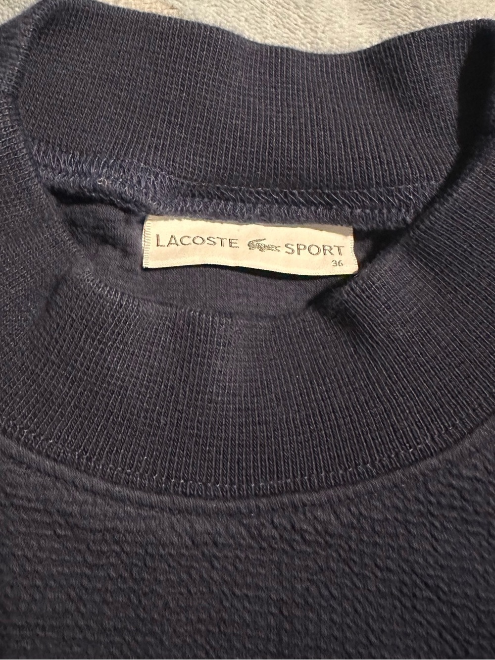 Lacoste Navy Crewneck Sweatshirt with Green Crocodile - Picture 2 of 2